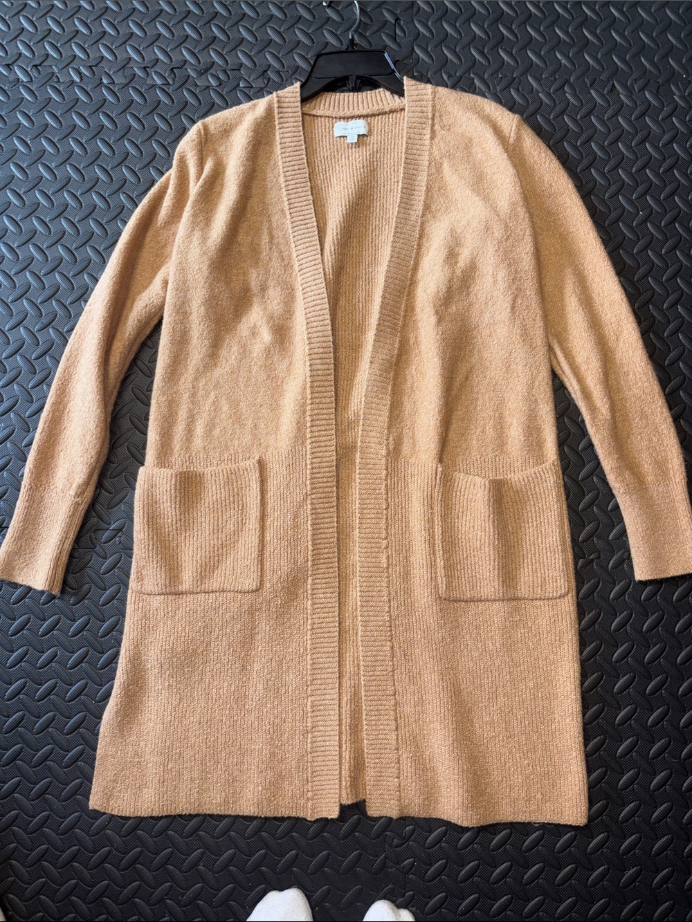 Lucky Brand Women’s Long Open-Front Cardigan Sweater in Camel